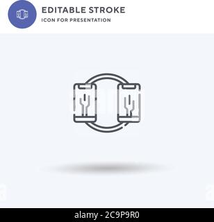 Peer To Peer icon vector, filled flat sign, solid pictogram isolated on white, logo illustration. Peer To Peer icon for presentation. Stock Vector