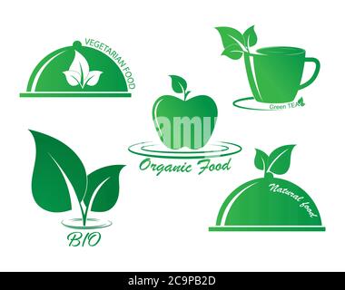set of stylized color icons for banners, t-shirts, stickers and theme design, isolated on a white background Stock Vector