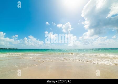 Cloudy sky over Pointe de la Saline beach in Guadeloupe, French west