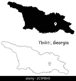 Georgia map. Blank vector map of the Country. Borders of Georgia for ...