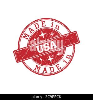 An impression of a seal with the inscription MADE in USA, isolated on a white background Stock Vector