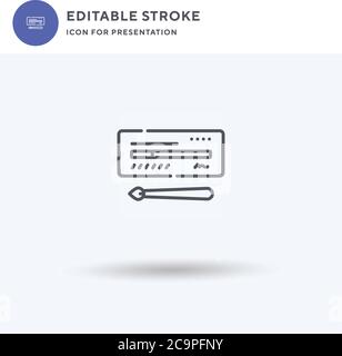 Cheque icon vector, filled flat sign, solid pictogram isolated on white, logo illustration. Cheque icon for presentation. Stock Vector