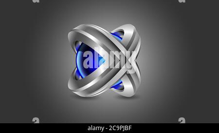 Beautiful 3d metallic vector logo Stock Photo