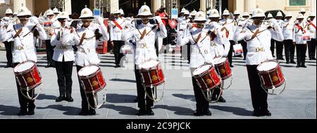 Changing of the guards ceremony at St. George Square in Valletta, Malta. Stock Photo