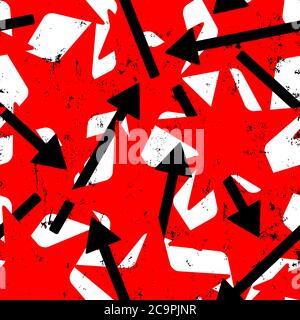 seamless abstract background pattern, with stars and arrows, strokes and splashes Stock Vector