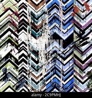 abstract geometric background composition, with strokes and splashes, zigzag pattern Stock Vector