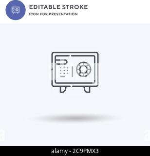 Safebox icon vector, filled flat sign, solid pictogram isolated on white, logo illustration. Safebox icon for presentation. Stock Vector