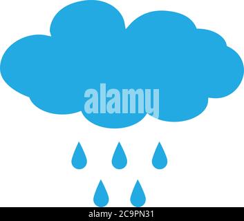 Blue Cloud rain icon isolated on background storm sign. weather concept vector rain symbol for website design illustration Stock Vector