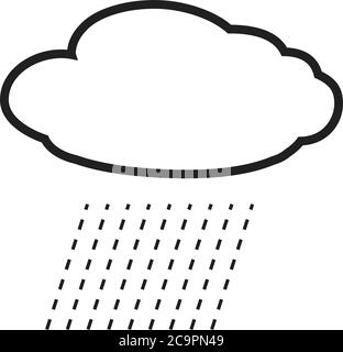 Line rain icon isolated on background storm sign. weather concept vector rain symbol for website design illustration Stock Vector