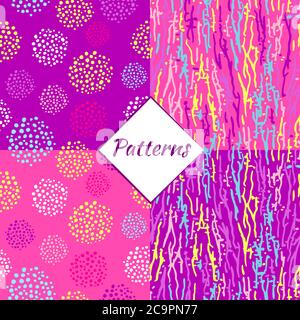 Simless pattern made from random lines, blots, and brush strokes. Random chaotic lines and spots. Stock Vector