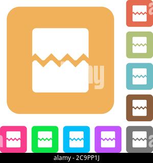 Page break flat icons on rounded square vivid color backgrounds. Stock Vector