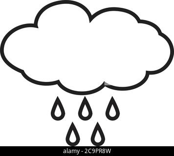 Line Cloud rain icon isolated on background storm sign. weather concept vector rain symbol for website design illustration Stock Vector