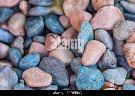 Abstract nature pebbles background. Blue pebbles texture. Stone background. Blue vintage color. Sea pebbles beach. Beautiful nature. Turquoise color Stock Photo