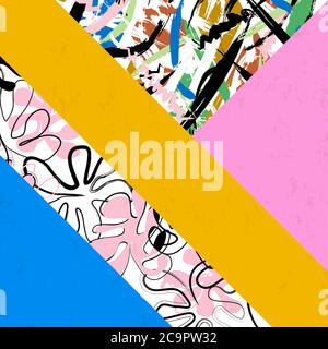 abstract background pattern, with triangles, elements, stripes, paint strokes and splashes Stock Vector