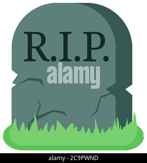 rip tomb grave cemetery halloween rest in peace illustration Stock Photo