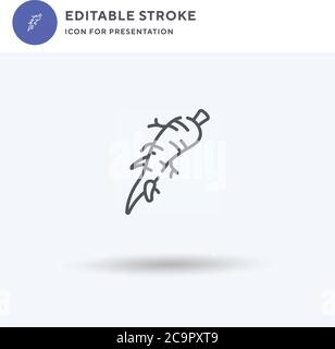 Ginseng icon vector, filled flat sign, solid pictogram isolated on white, logo illustration. Ginseng icon for presentation. Stock Vector