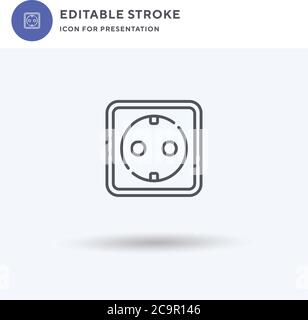 Electric Socket icon vector, filled flat sign, solid pictogram isolated on white, logo illustration. Electric Socket icon for presentation. Stock Vector