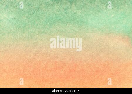Abstract art background light green and pink colors. Watercolor painting on canvas with soft coral and turquoise gradient. Fragment of artwork on pape Stock Photo