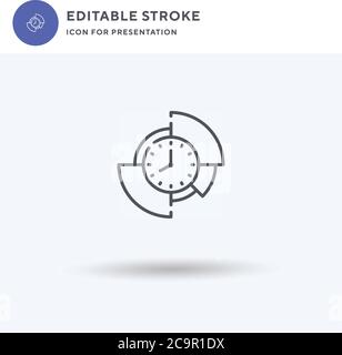 Time Management icon vector, filled flat sign, solid pictogram isolated on white, logo illustration. Time Management icon for presentation. Stock Vector