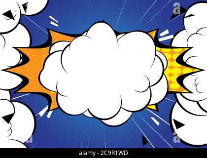 Cartoon design colored background. Comic book backdrop illustration with cloud. Pop art vector comics wallpaper. Stock Vector