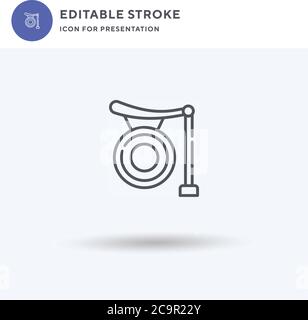 Gong icon vector, filled flat sign, solid pictogram isolated on white, logo illustration. Gong icon for presentation. Stock Vector