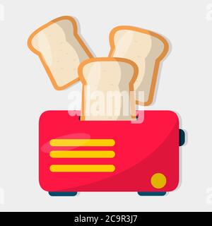 toaster isolated vector illustration icon in flat style Stock Vector