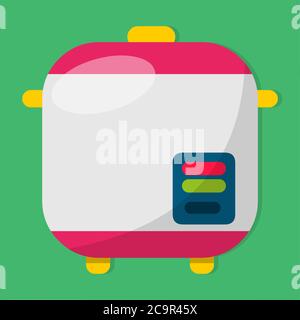 rice cooker isolated vector illustration icon in flat style Stock Vector