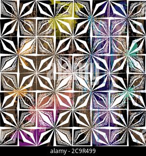 abstract geometric background pattern, with strokes and splashes, black and white Stock Vector