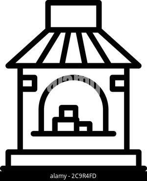 Blacksmith oven icon, outline style Stock Vector