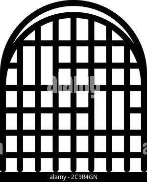 Blacksmith castle gate icon, outline style Stock Vector