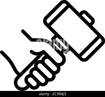 Blacksmith sledgehammer icon, outline style Stock Vector