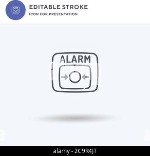 Alarm Button icon vector, filled flat sign, solid pictogram isolated on white, logo illustration. Alarm Button icon for presentation. Stock Vector