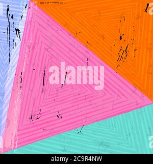 abstract geometric pattern background, with triangles, stripes, paint strokes and splashes Stock Vector