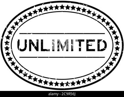 Grunge black unlimited word rubber seal stamp on white background Stock ...