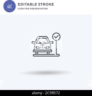 Parking icon vector, filled flat sign, solid pictogram isolated on white, logo illustration. Parking icon for presentation. Stock Vector