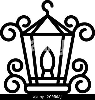 Blacksmith metal lamp icon, outline style Stock Vector