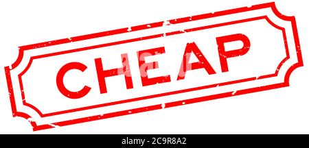 Grunge red cheap word rubber seal stamp on white background Stock Vector