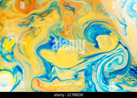 Abstract blurred colorful background. Swirl liquid pattern. Trendy colorful backdrop Stock Photo