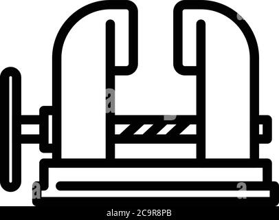 Blacksmith metal vise icon, outline style Stock Vector