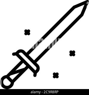 Blacksmith sword icon, outline style Stock Vector