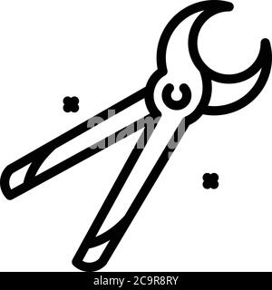 Blacksmith pliers icon, outline style Stock Vector