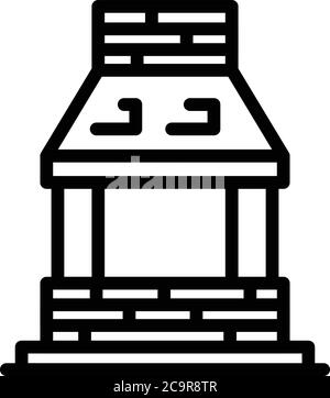 Blacksmith brick oven icon, outline style Stock Vector