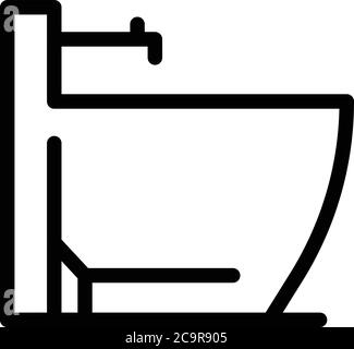 Bidet icon, outline style Stock Vector