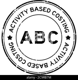 Grunge black ABC (abbreviation of activity based costing) word round rubber seal stamp on white background Stock Vector