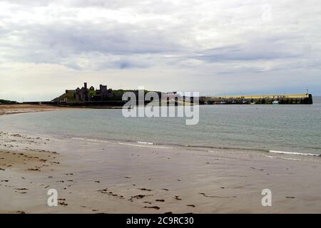 Peel Bay and Castle Isle of Man Stock Photo