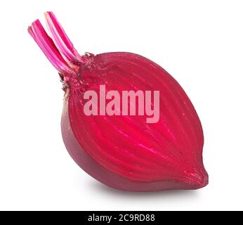 beetroot half isolated on white background with clipping path and full depth of field Stock Photo