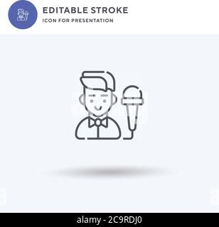 Showman icon vector, filled flat sign, solid pictogram isolated on white, logo illustration. Showman icon for presentation. Stock Vector