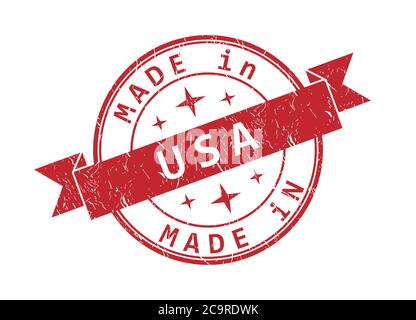 An impression of a seal with the inscription MADE in USA, isolated on a white background Stock Vector