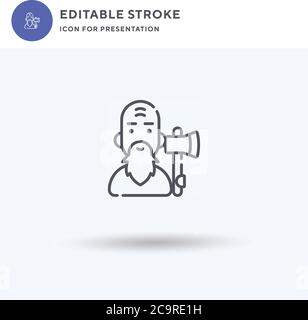 Lumberjack icon vector, filled flat sign, solid pictogram isolated on white, logo illustration. Lumberjack icon for presentation. Stock Vector