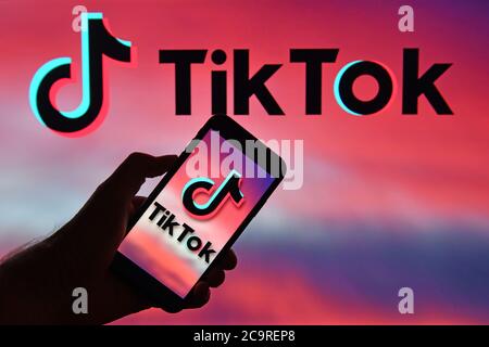 Munich, Deutschland. 02nd Aug, 2020. TikTok themed image. TikTok, also known in China as Douyin, is a Chinese video portal for lip-syncing music videos and other short video clips that also offers functions of a social network. TikTok is available as a mobile app for the operating systems Android and iOS. The parent company is Beijing Bytedance Technology. | usage worldwide Credit: dpa/Alamy Live News Stock Photo